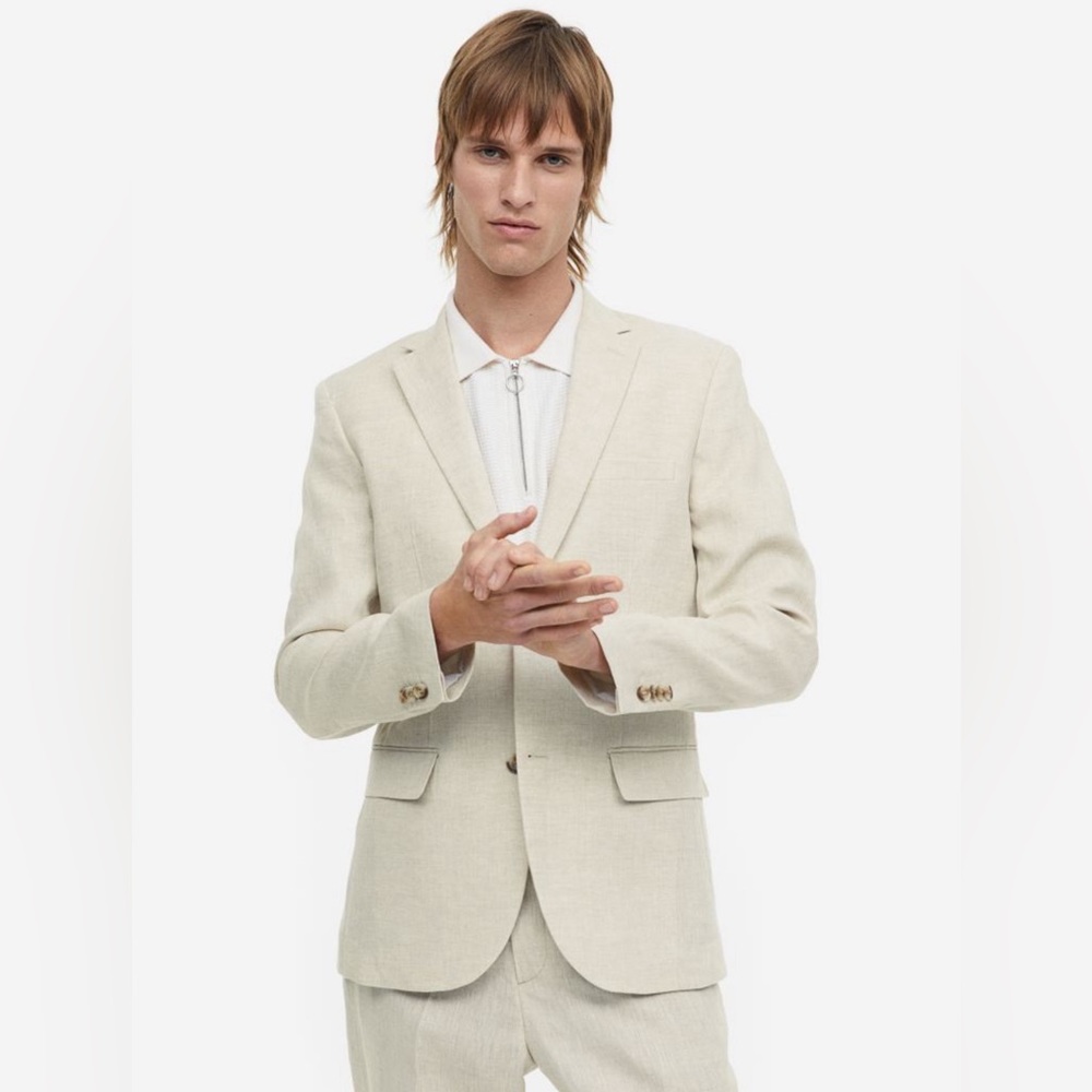 Linen Suit Jacket H&M